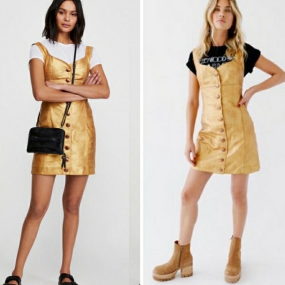 FREE PEOPLE Leather Metallic Gold Mini Dress Holiday Party New Years Size 0/Zero - zadaszenietarasu.com FREE PEOPLE Leather Metallic Gold Mini Dress Holiday Party New Years Size 0/Zero - zadaszenietarasu.com